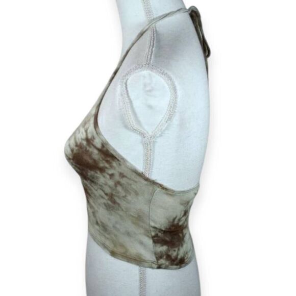 FULL TILT ARMY GREEN TIE DYE CROPPED HALTER TOP SZ.XS GUC. - Picture 2 of 5